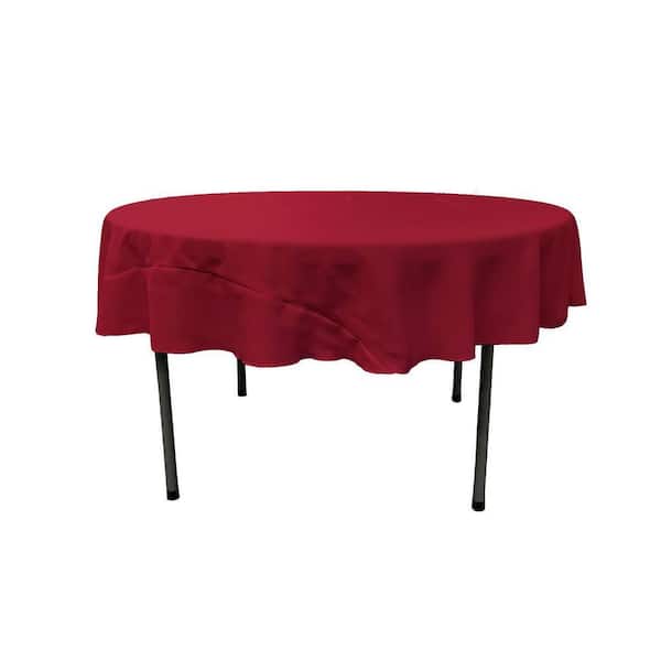 Cranberry 72 in. Round Polyester Poplin Tablecloth