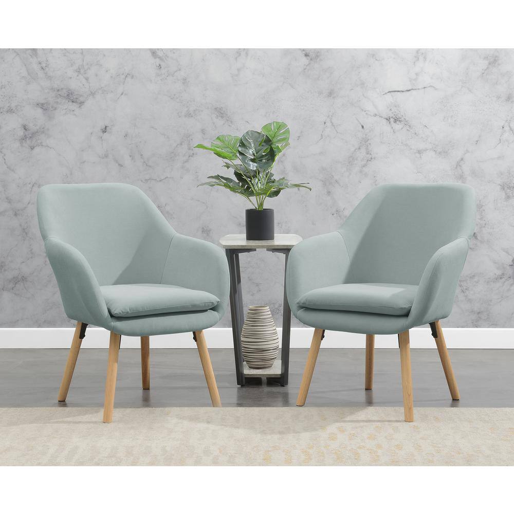 Charlotte Sea Foam Blue Velvet Wood Accent Chair