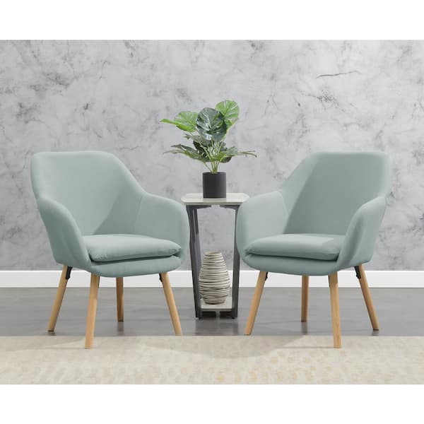 Charlotte Sea Foam Blue Fabric Upholstery Arm Chair