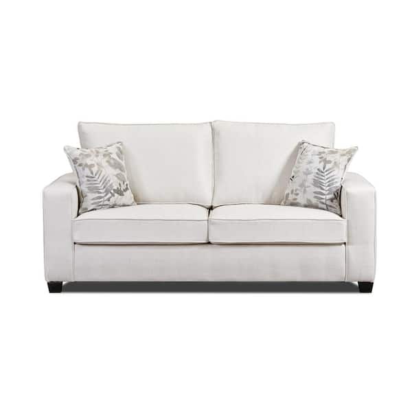 White Couch with All White Pillows - Transitional - Living Room