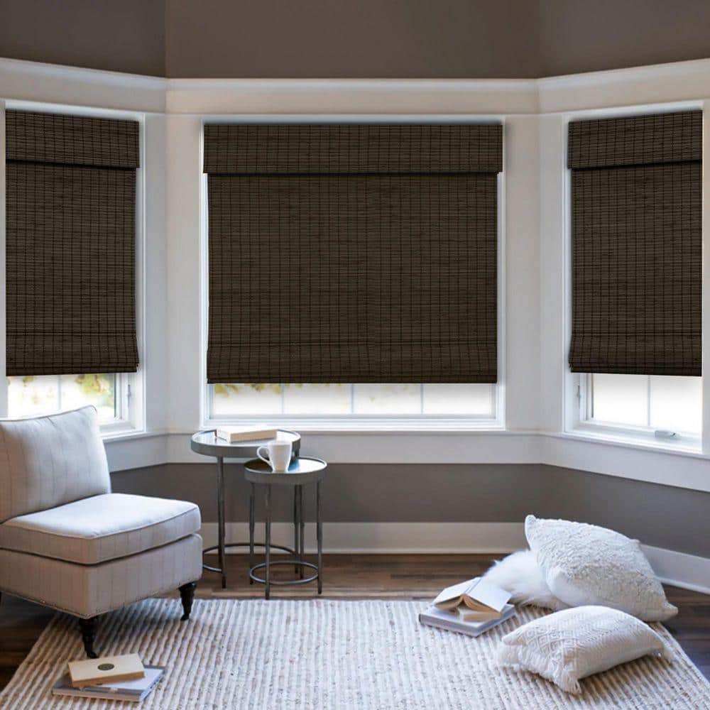 UPC 688153964952 product image for Natural Woven Light Filtering Cordless Bamboo Roman Shades for Windows, 62.5 in. | upcitemdb.com
