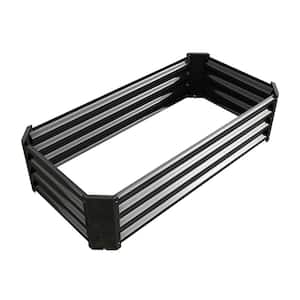 4.0 ft. x 2 ft. x 1 ft. Rectangle Black Metal Raised Garden Bed, Outdoor Garden Raised Planter Box