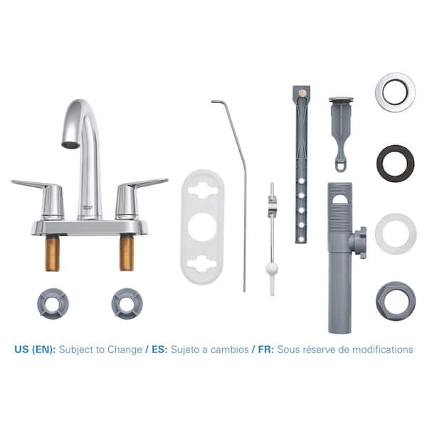 GROHE Veletto 4 in. Centerset 2-Handle High-Spout Bathroom Faucet