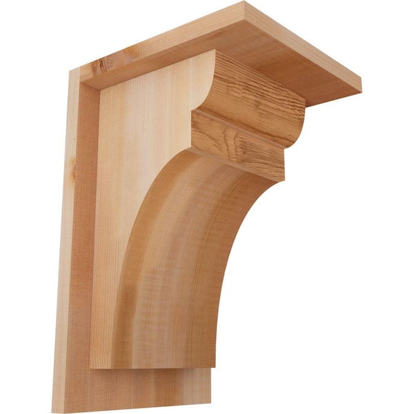 Ekena Millwork 7-1/2 in. x 8 in. x 12 in. Western Red Cedar Yorktown Smooth Corbel with Backplate