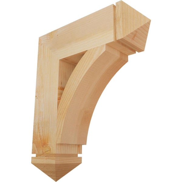 Ekena Millwork 6 in. x 26 in. x 22 in. Douglas Fir Thorton Arts and Crafts Rough Sawn Bracket
