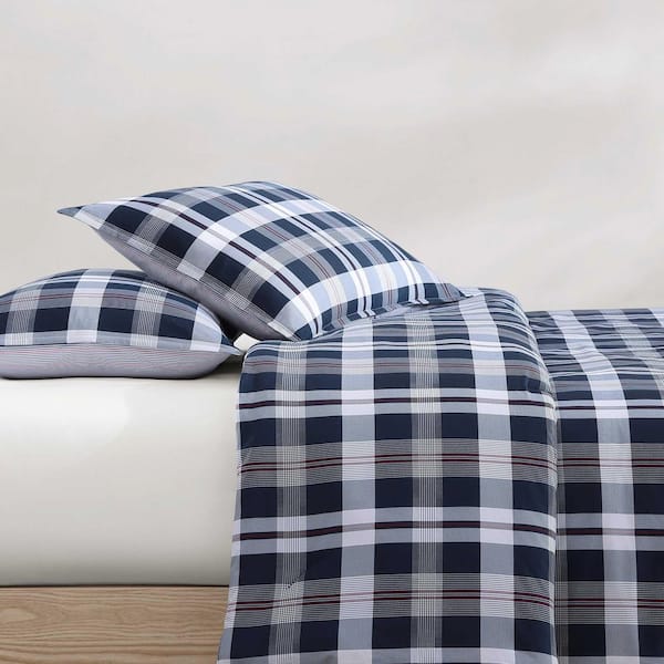 Tommy Hilfiger Dream Madras 3-Piece White/Blue/Red Cotton Full Tommy Hilfiger Dream Madras 3-Piece White/Blue/Red Cotton Full