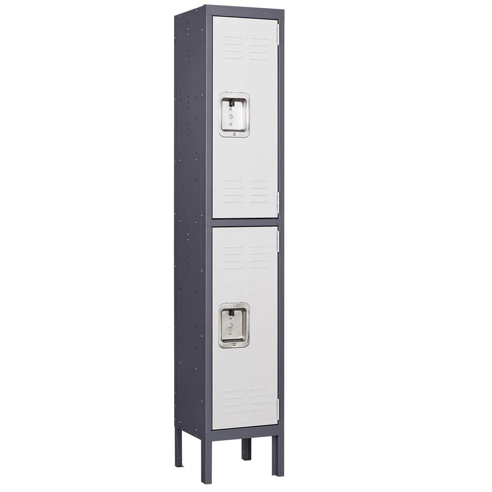Yizosh 2 Door 4-Tier Locker, Employees Storage Metal Lockers 66 in.  Lockable Steel Cabinet for School Gym Home Office Staff WDBDG2022143GW -  The Home Depot