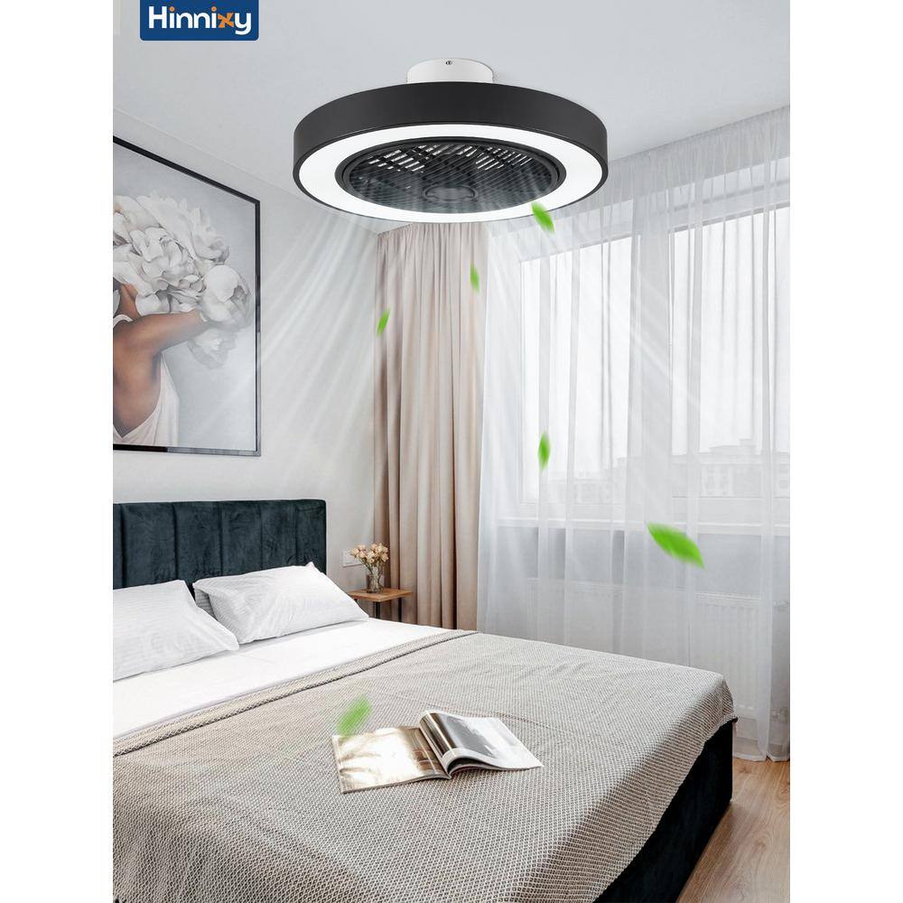 Black Low Profile LED Ceiling Fan with Remote and App Control