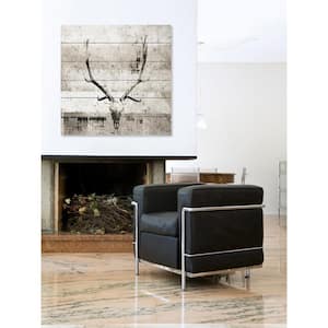 40 in. H x 40 in. W "Long Antlers" by Parvez Taj Printed White Wood Wall Art