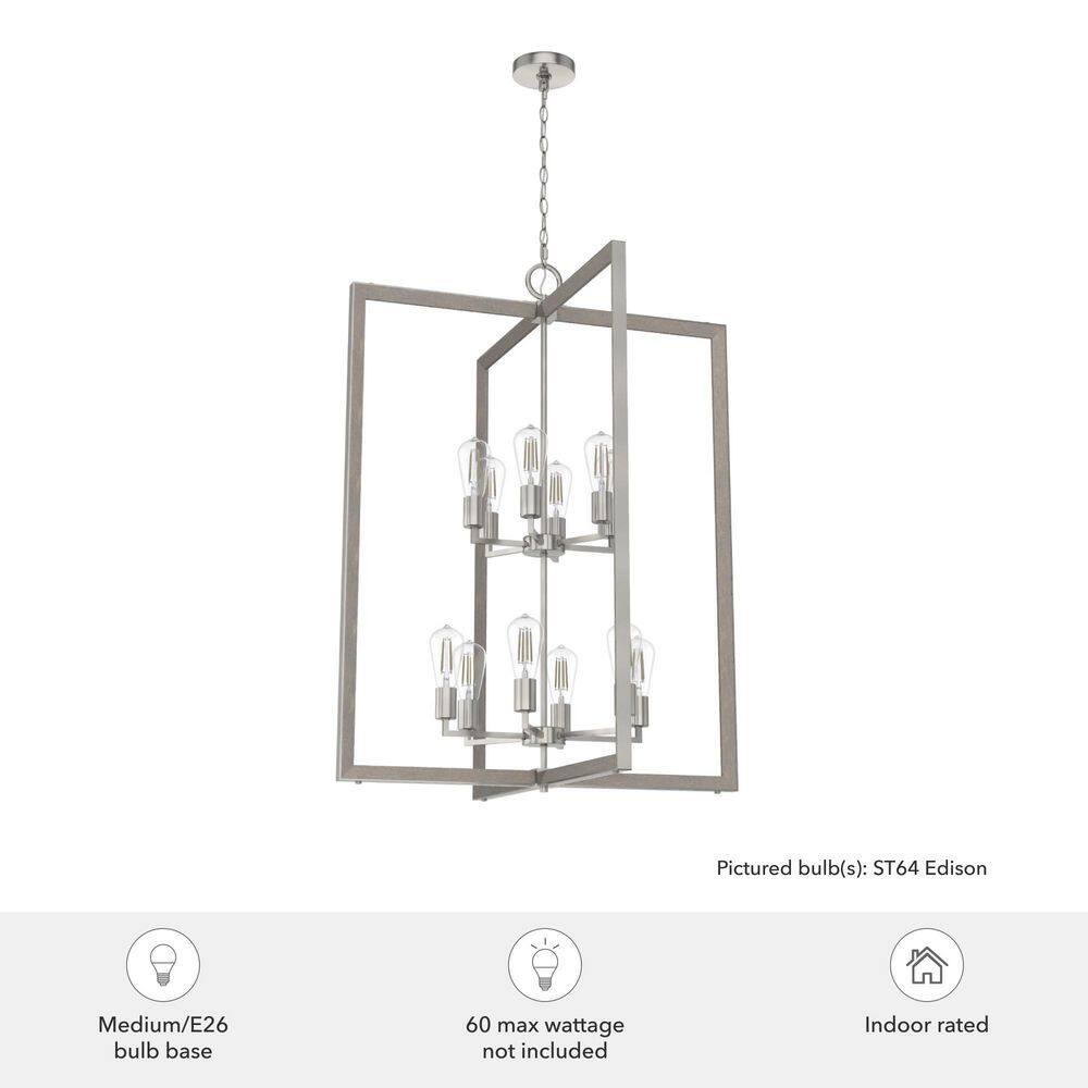 Woodburn Brushed Nickel 12-Light Modern Foyer Pendant