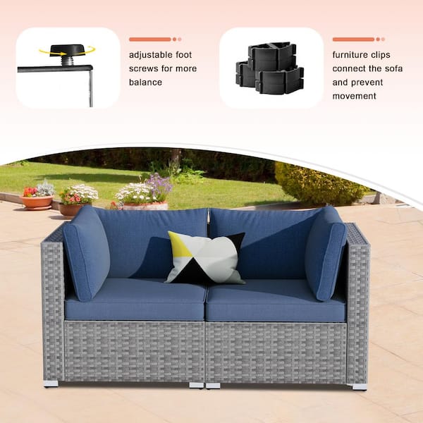 weaxty W Daffodil F Gray 9-Piece Wicker Outdoor Patio
