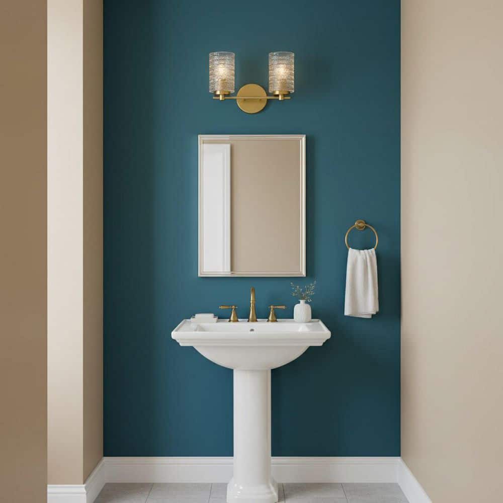 Mabel 14.0 in. 2-Light Lacquered Brass Vanity Light price history on PriceWatchPro