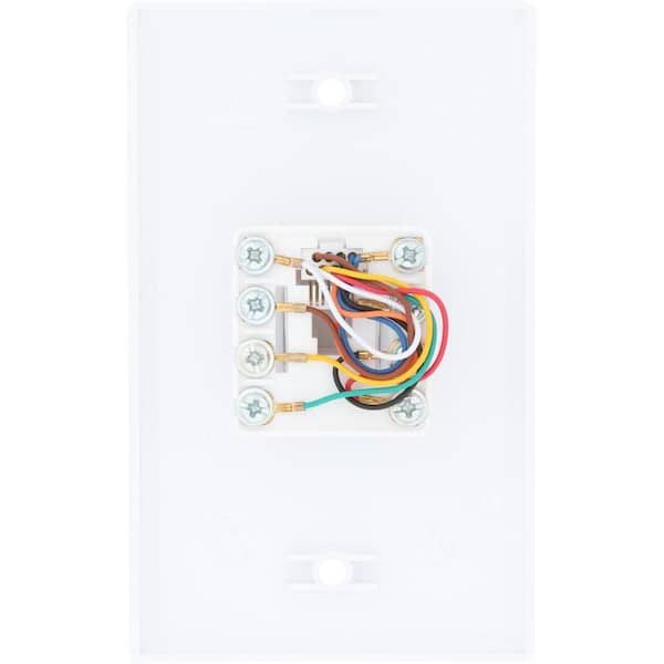 Flush Mount Ethernet Wall Jack, White
