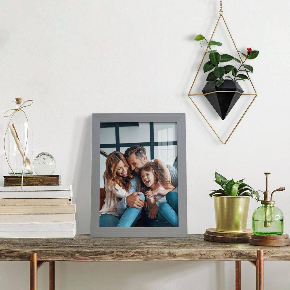 Gray 8" x 10" Real Wood Picture Frame Set