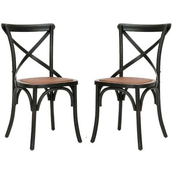 SAFAVIEH Franklin Black/Brown Dining Chair (Set of 2)