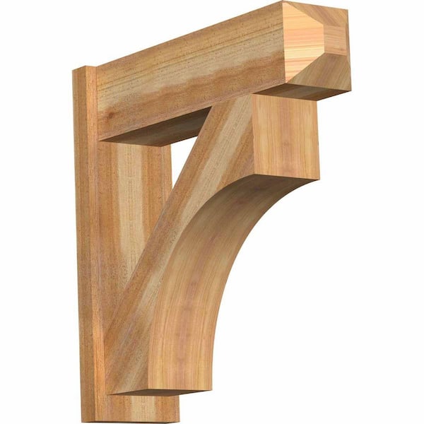 Ekena Millwork 8 in. x 28 in. x 28 in. Westlake Craftsman Rough Sawn Western Red Cedar Outlooker