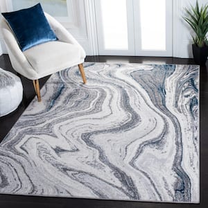Amelia Gray/Blue 8 ft. x 10 ft. Abstract Area Rug