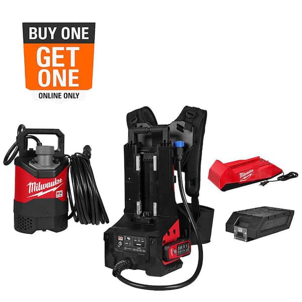 MX FUEL 1HP 2 in. Submersible Pump Kit with (1) MXFXC406 Battery Pack and (1) Portable Pump Console with Remote