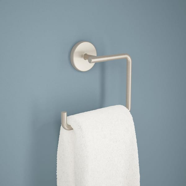 Trinsic Wall Mount Square Open Towel Ring Bath Hardware Accessory in Stainless Steel