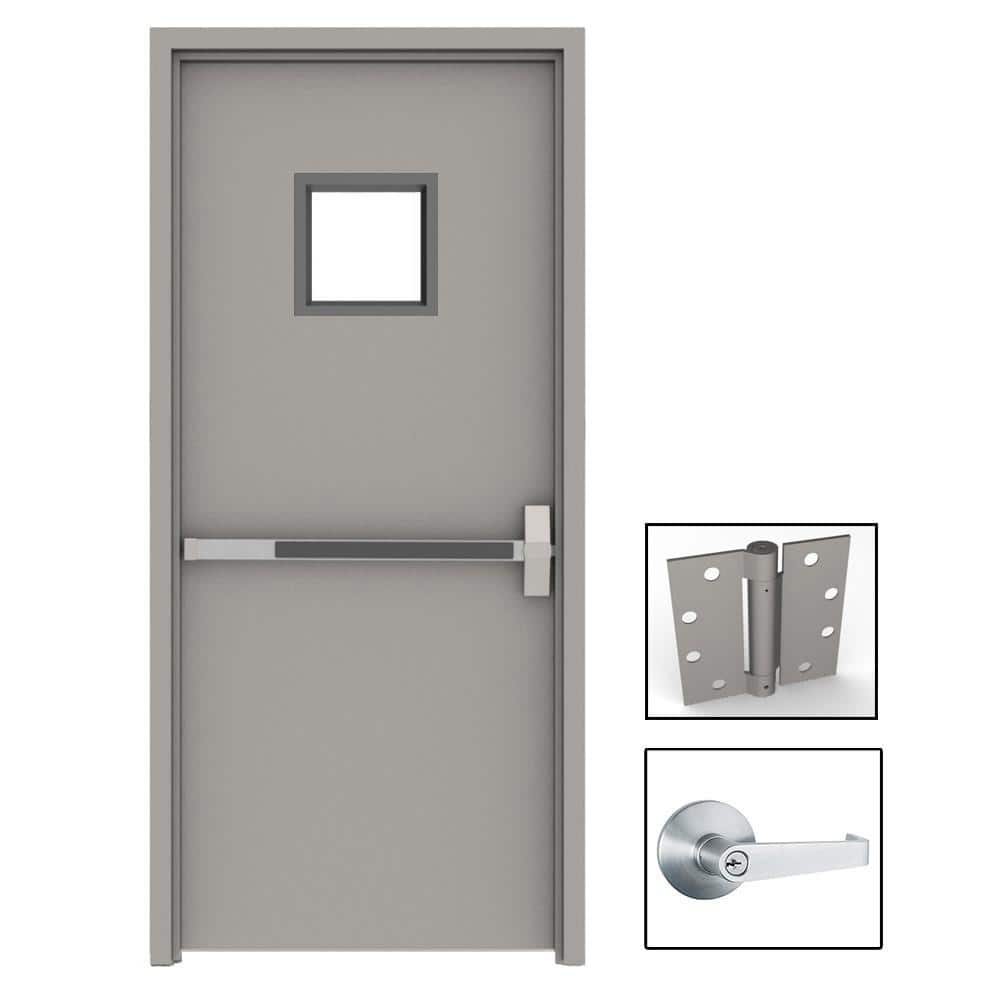 仙鹤36 LIF Industries, Inc 36 in. x 80 in. Gray Flush Exit with