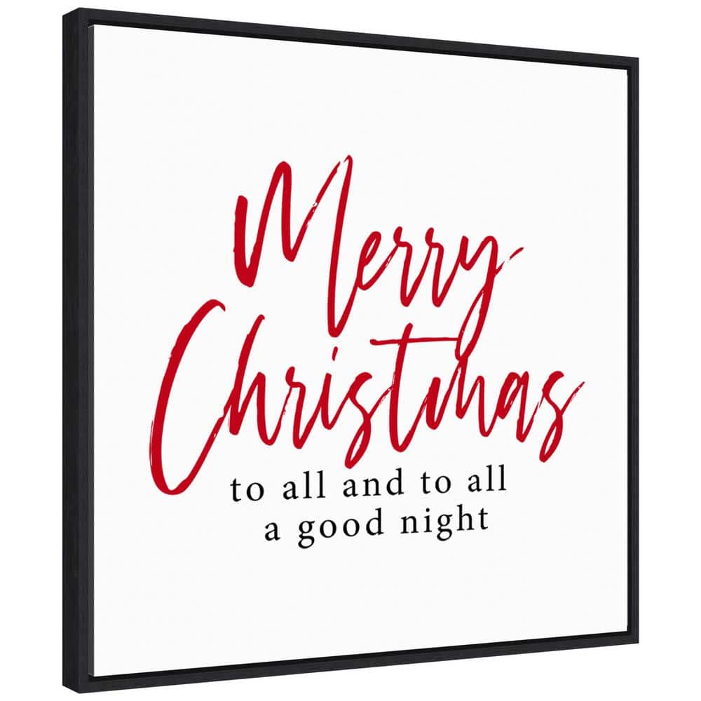 22 in. Canvas Merry Christmas to All Script Christmas Holiday Framed Box Wall Art price history on PriceWatchPro