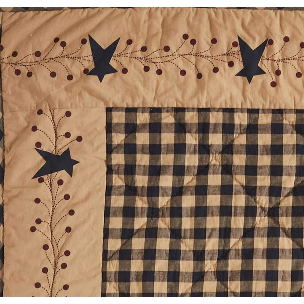 Natural Burgundy Country Checkered Cotton Quilted Throw Blanket