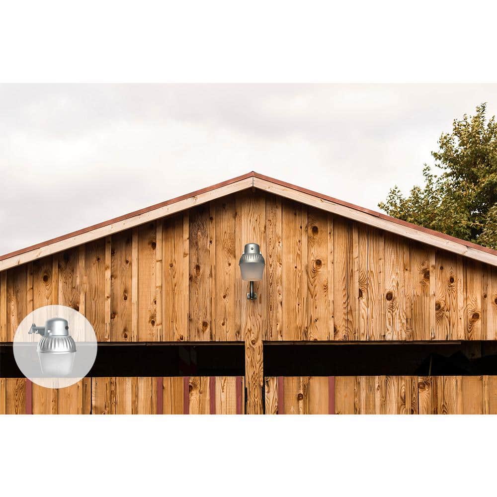 Gray Aluminum LED Dusk-to-Dawn Outdoor Wall Light