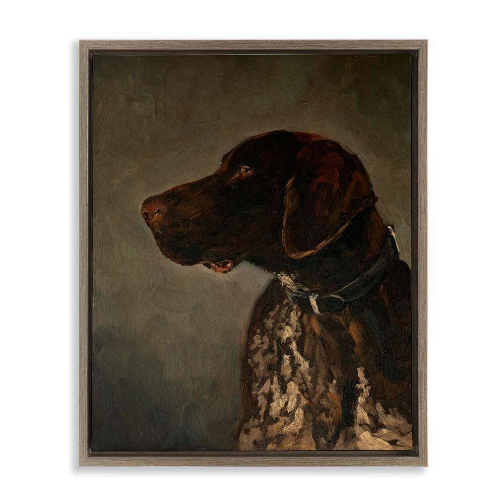 Traditional Pointer Dog Portrait by Marian Parsons Brown Floater Frame Graphic Art Print Animal 25 in. x 31 in. price history on PriceWatchPro