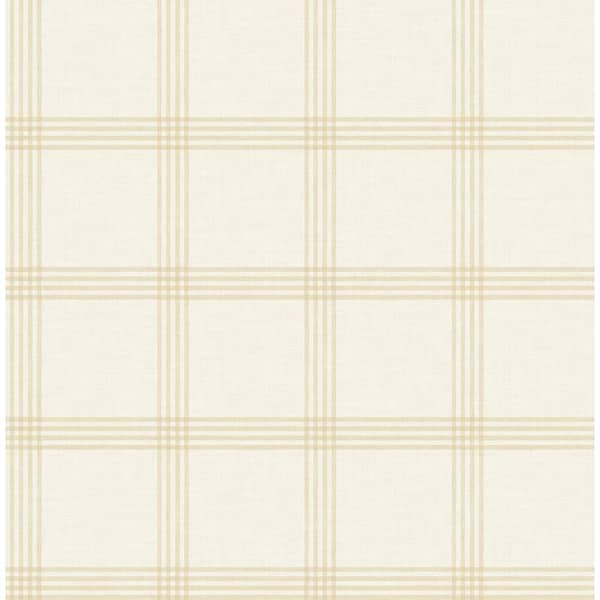 Chesapeake Twain Wheat Plaid Wheat Wallpaper Sample