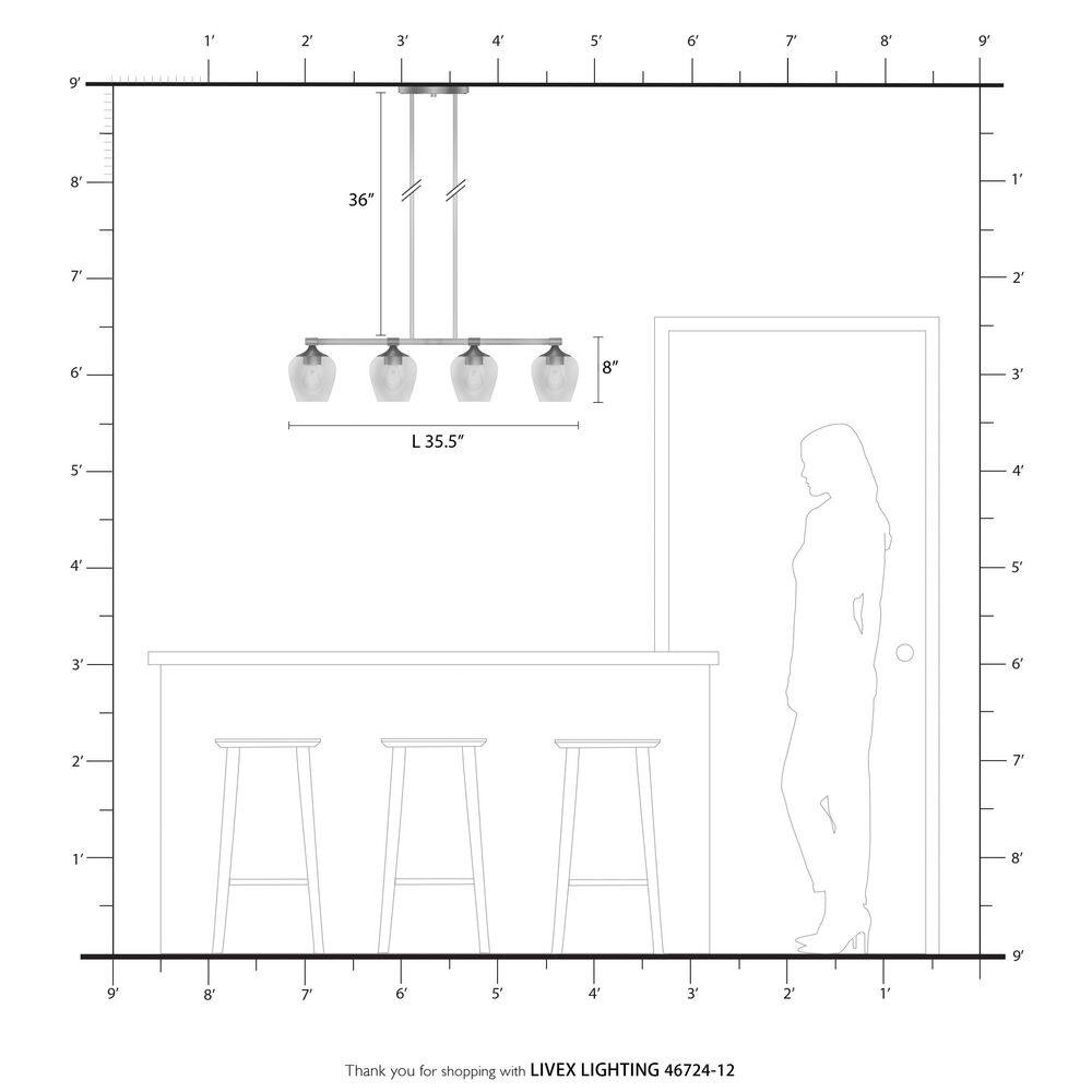 Elegant Satin Brass Linear Chandelier with Clear Glass Shades