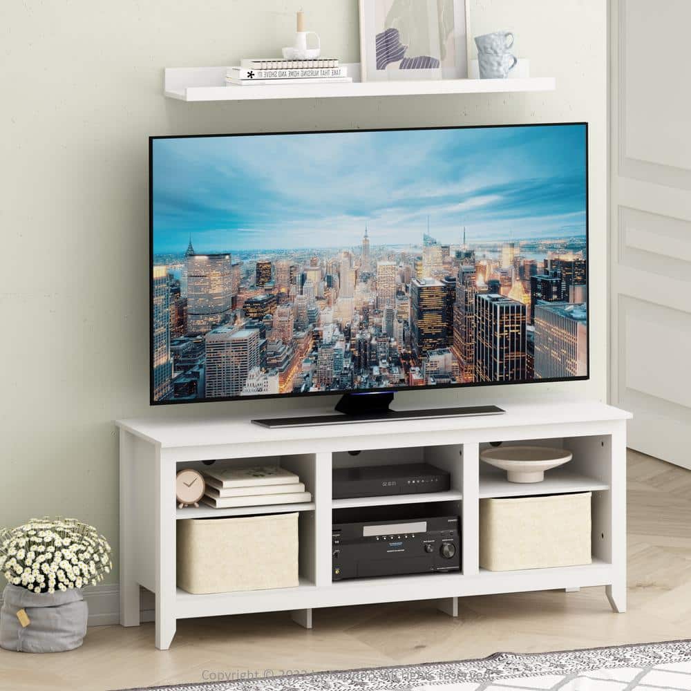 Jensen White TV Stand Entertainment Cente Fits TV's up to 65 in.