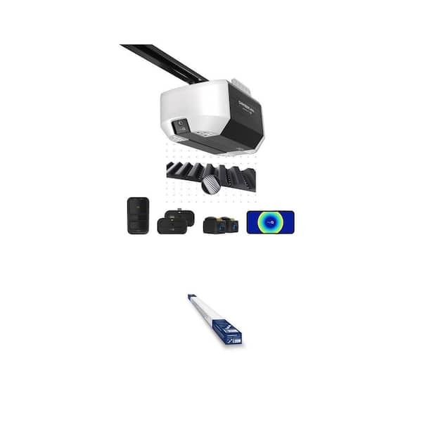 3/4 HP Smart Belt Drive Garage Door Opener with Camera and 8 ft. Rail Extension Kit