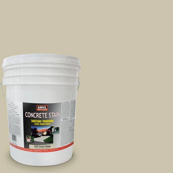 Anvil 5-gal. Desert Beige Acrylic Solid Color Interior/Exterior Concrete Stain-DISCONTINUED