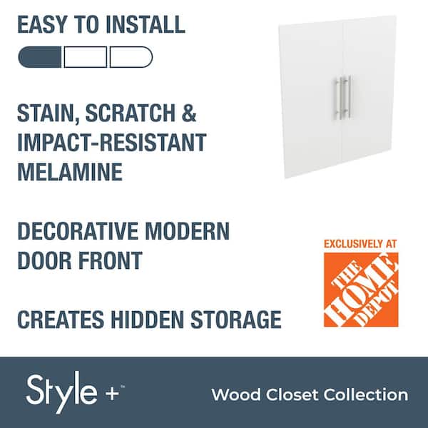 Style+ 25 in. W Modern White Closet Door Kit
