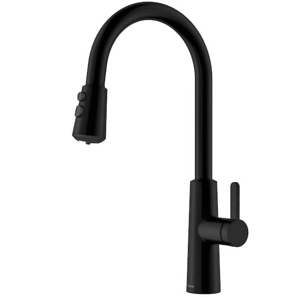 Elmsworth Single Handle Pull-Down Sprayer Kitchen Faucet in Matte Black