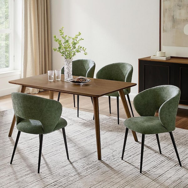 Gaudencio Green Polyester Modern Dinning Chair (Set of 4)