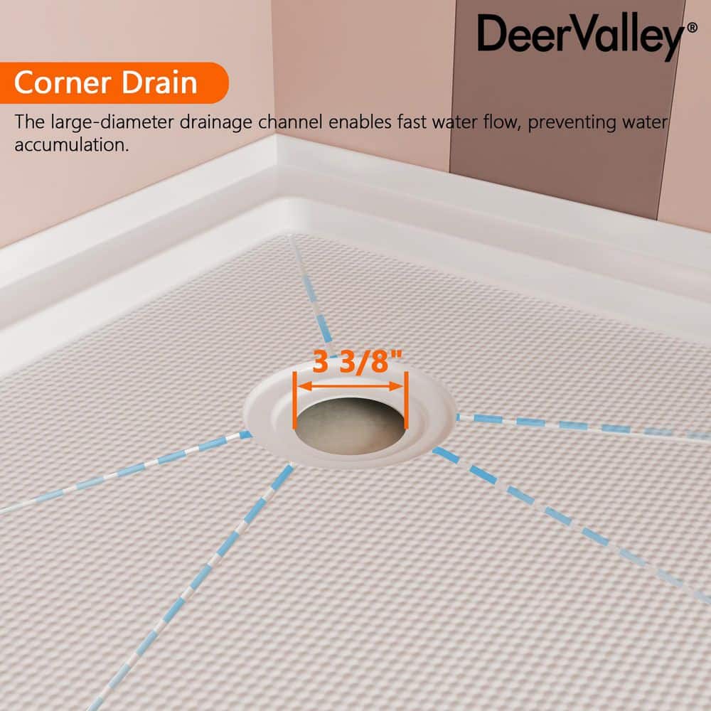 White 36" x 36" Neo-Angle Acrylic Shower Base