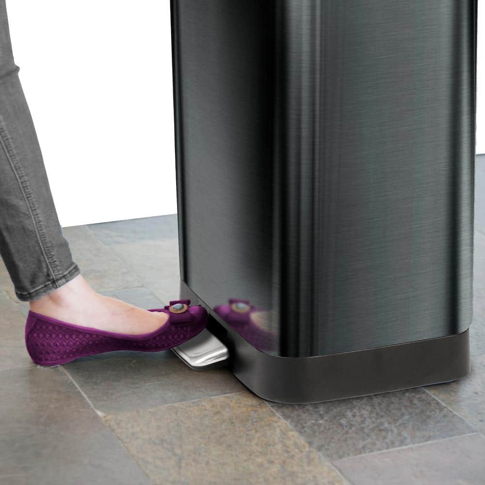 Gray Stainless Steel Step Trash Can with Pedal and Odor Protection