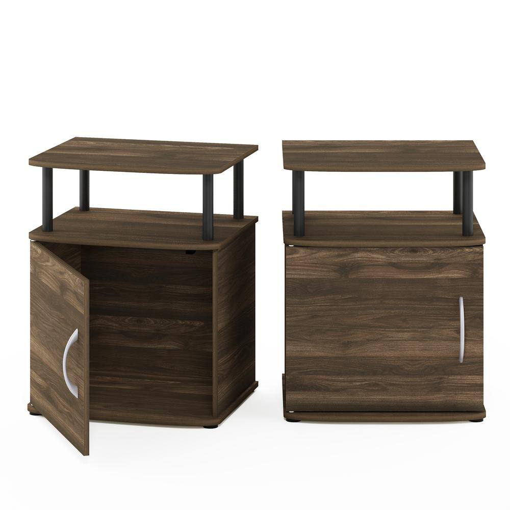 Columbia Walnut Rectangular End Table with Storage Compartment