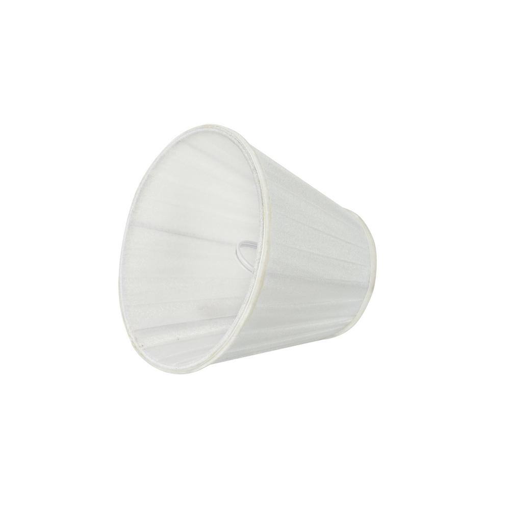 White Pleated Cotton Empire Chandelier Lamp Shades, Set of 2