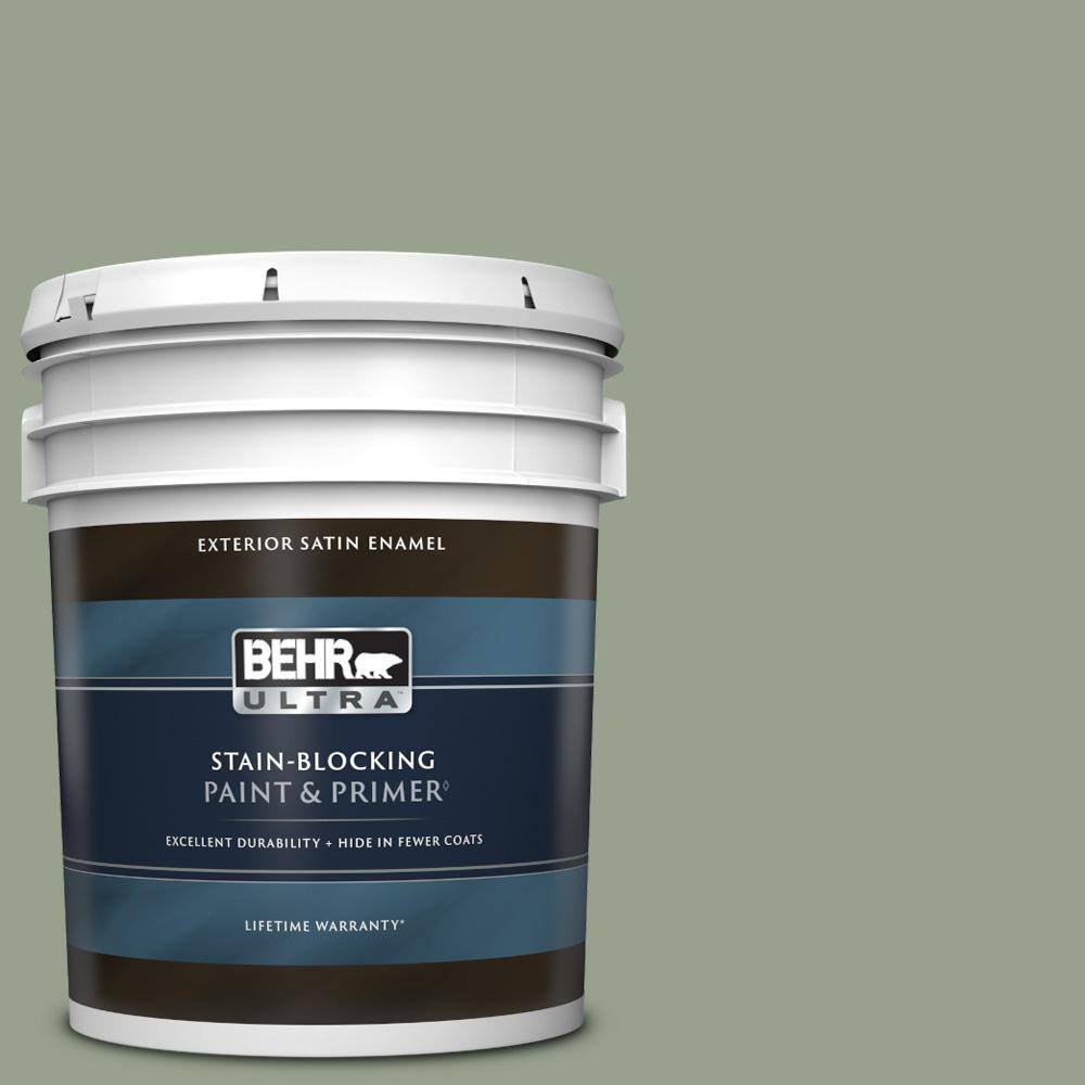 BEHR ULTRA 5 gal. N3904 Bitter Sage Satin Enamel Exterior Paint