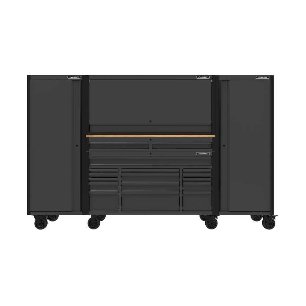 116 in. W x 23 in. D Heavy-Duty 17-Drawer Mobile Workbench with 2-Drawer Ri