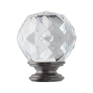 Mix And Match Faceted Gunmetal Acrylic Crystal Sphere Curtain Rod Finial (Set of 2)