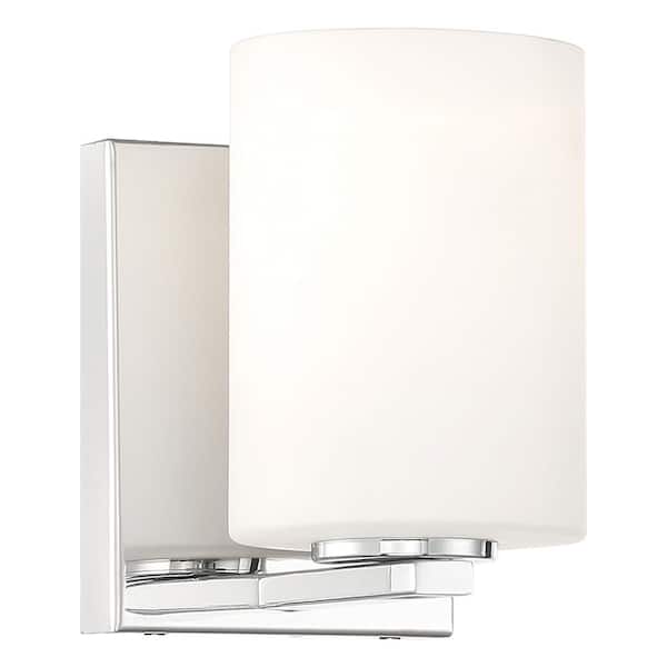 Access Lighting Oslo 4.5 in. Chrome Sconce with Opal Glass Shade