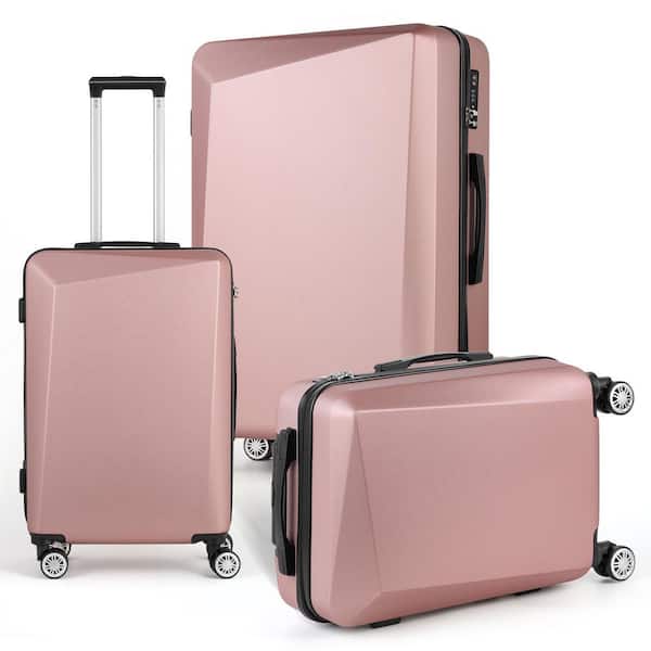 HIKOLAYAE Big Cottonwood Nested Hardside Luggage Set in Rose Gold, 3 Piece - TSA Compliant