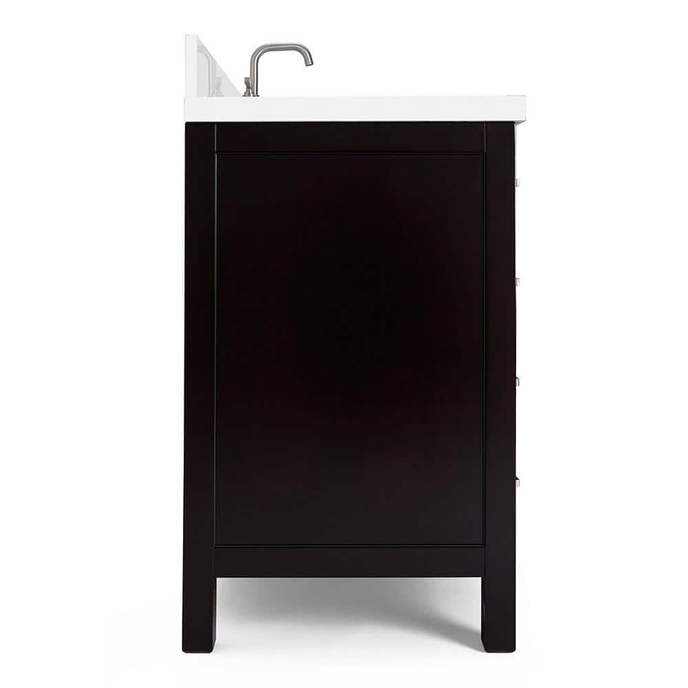 Ariel Cambridge 37" Espresso Single Sink Bathroom Vanity with Quartz Top