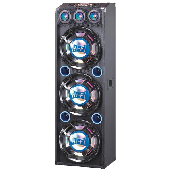 QFX Cabinet Speaker with Built-In Amplifier, Blue