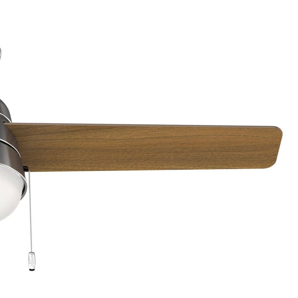 52'' Brushed Nickel Ceiling Fan with LED Light and Reversible Blades