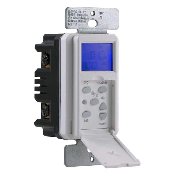 15 Amp In-Wall 3-Way Daylight Adjusting Digital Timer Switch with Screw Terminals, White