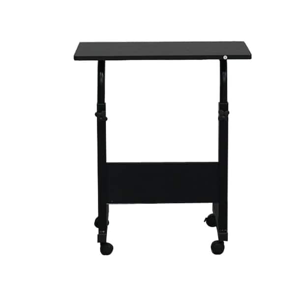 Karl home Modern Black Rectangle Wood Side Table with Baffle (23.6 in. W x 37.8 in. H)